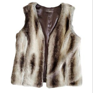 Denver Hayes Brown Faux Fur Sleeveless Vest Size Medium